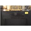 Image 2 : CHINESE ELMWOOD BLACK LACQUER CONSOLE TABLE W/4 DRAWERS & CENTER CABINET (38 1/2" X 9 3/4" X 35 1/2"