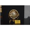 Image 1 : DECORATIVE GEMSTONE WORLD GLOBE W/MOTHER OF PEARL OCEAN & INLAID SEMI-PRECIOUS STONE COUNTRIES ON ST