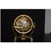 Image 2 : DECORATIVE GEMSTONE WORLD GLOBE W/MOTHER OF PEARL OCEAN & INLAID SEMI-PRECIOUS STONE COUNTRIES ON ST