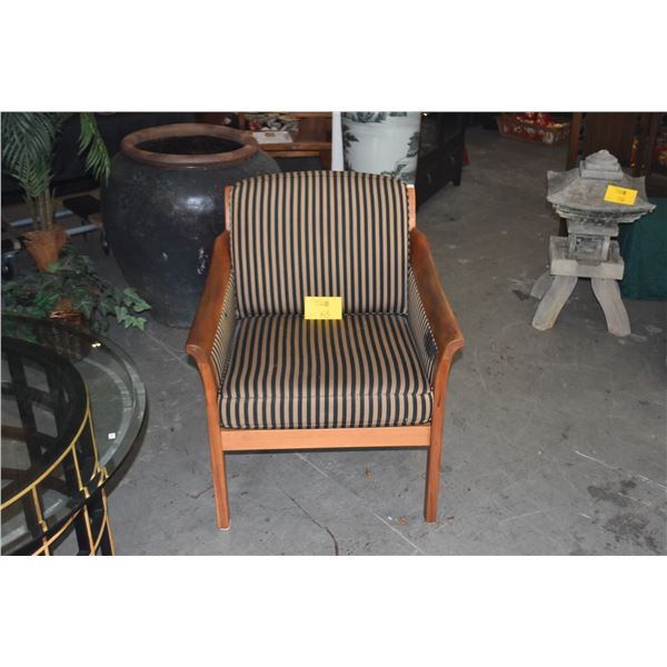 MOBLER TEAK UPHOLSTERED ARMCHAIR, MADE IN DENMARK
