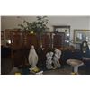 Image 2 : 4 PANEL MID CENTURY FOLDING SCREEN W/INTRICATE HIGH RELIEF FLORAL & FOLIAGE ON CENTRAL PANELS