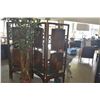 Image 4 : 4 PANEL MID CENTURY FOLDING SCREEN W/INTRICATE HIGH RELIEF FLORAL & FOLIAGE ON CENTRAL PANELS