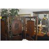 Image 6 : 4 PANEL MID CENTURY FOLDING SCREEN W/INTRICATE HIGH RELIEF FLORAL & FOLIAGE ON CENTRAL PANELS