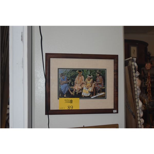 KOA FRAMED ART PRINT, "TALKING STORY" BY JUNO GALANG (15 1/2" X 12 1/2")