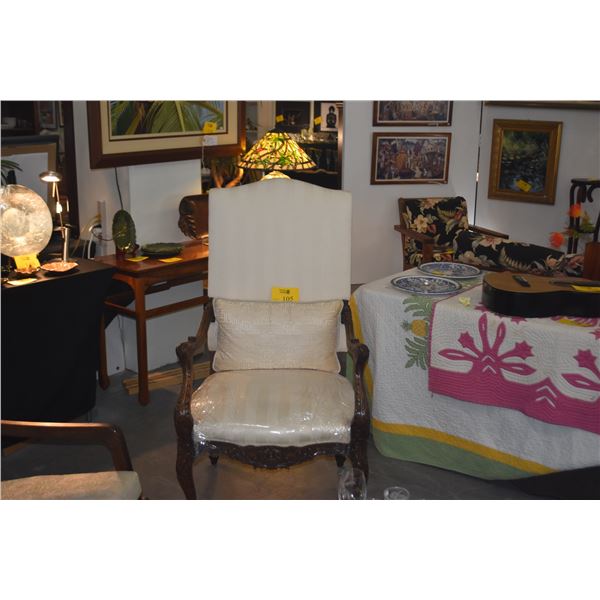 PAIR ENGLISH/FRENCH UPHOLSTERED ARMCHAIRS (PAIR)