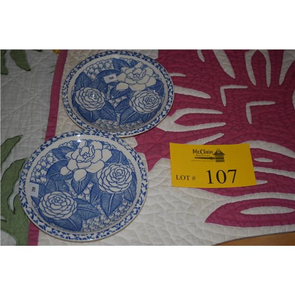 PAIR DON BLANDING VERNON KILNS 6 1/4" SAUCERS, GLAMOUR PATTERN (PAIR)