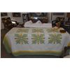Image 4 : HAND STITCHED HAWAIIAN QUILT/WALL HANGING, LILLY OF THE VALLEY, FEB 1992 BY TOMOKO WILLIAMS (41 1/2"