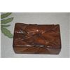 Image 2 : CARVED CAMPHOR BOX W/HIBISCUS FLOWER DESIGN; SIGNED HONOLULU, HAWAII, CHOW