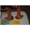 Image 1 : PAIR "HANA HAWAII" HAND TOOLED OHAI APE CANDLESTICK HOLDERS (PAIR)