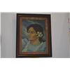 Image 2 : FRAMED OIL ON CANVAS, WAHINE W/GINGER; SIGNED NAHO'OLEWA (16 1/2" X 20 1/2")