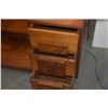 Image 4 : VINTAGE MID CENTURY CARVED KOA DRESSING TABLE W/6 DRAWERS, MIRROR & APE LEAF CARVINGS