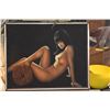 Image 2 : FRAMED NUDE ON VELVET; SIGNED (21" X 17 1/2")