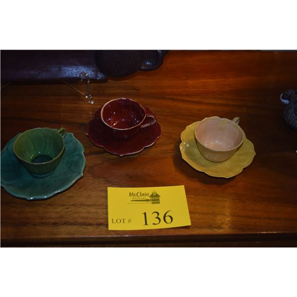 COLLECTION OF HAWAIIAN POTTERS GUILD CUPS & SAUCERS (6 PCS)