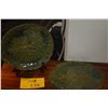 Image 1 : COLLECTION OF HAWAIIAN POTTERS GUILD WATER LILY LEAF PLATES (4 PCS) (DOES NOT INCLUDE STAND)