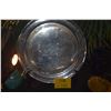 Image 1 : 17" VINTAGE ETCHED FLORA CHARGER, SILVER ON COPPER, MANUFACTURED FOR GROSSMAN MOODY LTD & DESIGNED B