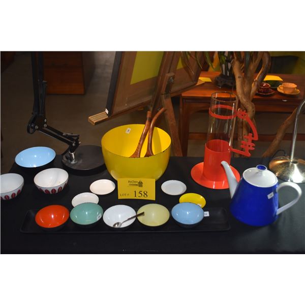 COLLECTION OF MID CENTURY MODERN BOWLS, TEAPOT, DISHES & PROFIL VASE BY ANDREA BRANZI FOR DESIGN MEM
