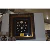 Image 1 : FRAMED ANTIQUE (1895) PLASTER CAMEO MOLDS OF GREEK DESIGNS W/GOLD BANDS (PREVIOUSLY OWNED BY CLAIR E