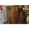 Image 2 : STACKING BURLWOOD CHEST (3 SECTIONS) W/10 DRAWERS & 2 DOORS (OLD TERMITE DAMAGE TO 1 DRAWER)