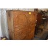 Image 3 : STACKING BURLWOOD CHEST (3 SECTIONS) W/10 DRAWERS & 2 DOORS (OLD TERMITE DAMAGE TO 1 DRAWER)