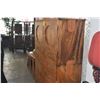 Image 8 : STACKING BURLWOOD CHEST (3 SECTIONS) W/10 DRAWERS & 2 DOORS (OLD TERMITE DAMAGE TO 1 DRAWER)