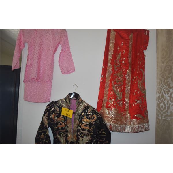 CHINESE ELABORATE WEDDING COAT & DRESS (DRAGON/PHOENIX) COUCHING TECHNIQUE & PAJAMA SET (3 PCS)