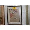 Image 1 : VINTAGE FRAMED BIRD & FLOWER PAINTINGS (20" X 26") (2 PCS)