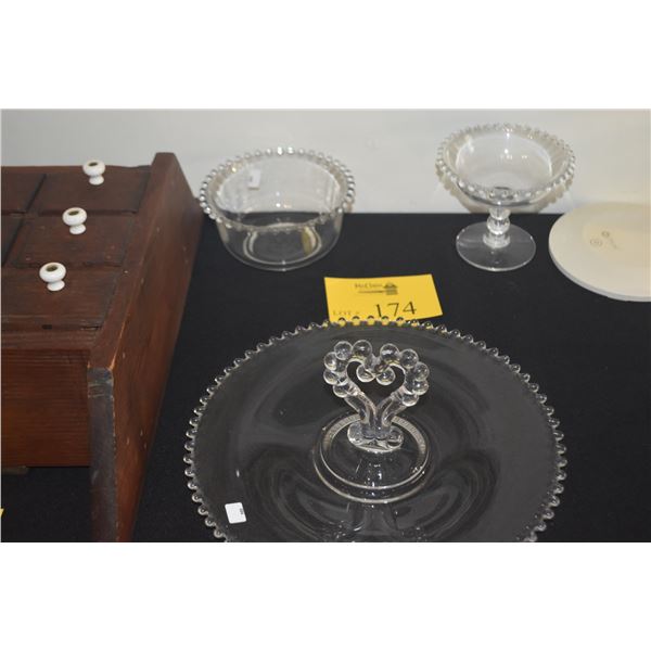 VINTAGE CANDLEWICK IMPERIAL GLASS SERVING PIECES (3 PCS)