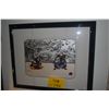 Image 1 : FRAMED WOODBLOCK PRINT; SIGNED (22" X 18")