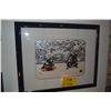 Image 2 : FRAMED WOODBLOCK PRINT; SIGNED (22" X 18")