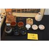 Image 1 : ASSORTED SAKE CUPS & JARS & SMALL YIXING-STYLE CLAY TEAPOT (LOTUS POD & LEAF FORM) (13 PCS)