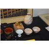 Image 2 : ASSORTED SAKE CUPS & JARS & SMALL YIXING-STYLE CLAY TEAPOT (LOTUS POD & LEAF FORM) (13 PCS)