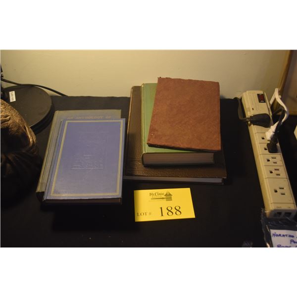 COLLECTION OF "ANTIQUE" BOOKS (3 HORATIO NELSON POOLE BOOK PLATES) (5 PCS)