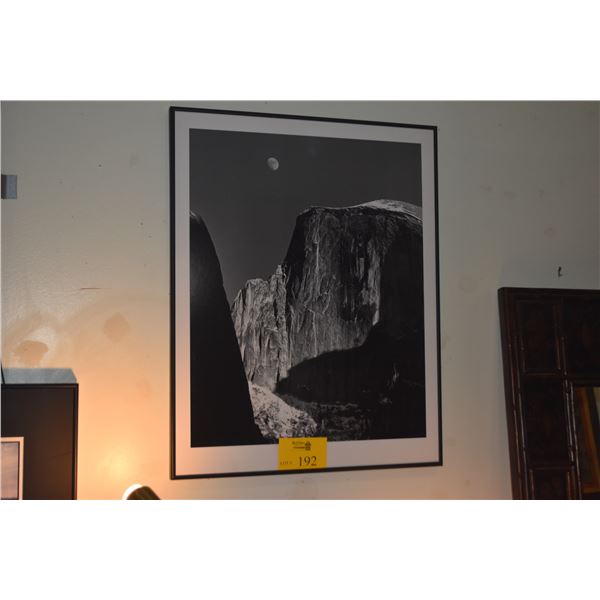 FRAMED LITHOGRAPH, HALF DOME, ANSEL ADAMS (24" X 31")
