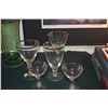 Image 2 : VINTAGE VASE W/ETCHED FLORAL DESIGN & STEMWARE W/SILVER RIMS (6 PCS)