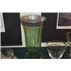 Image 3 : VINTAGE VASE W/ETCHED FLORAL DESIGN & STEMWARE W/SILVER RIMS (6 PCS)