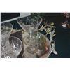 Image 3 : ETCHED STEMWARE & MIRRORED TRAY W/CHERUB MOTIF (9 PCS)