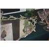 Image 4 : ETCHED STEMWARE & MIRRORED TRAY W/CHERUB MOTIF (9 PCS)
