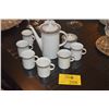 Image 1 : VINTAGE ROSENTHAL COFFEE POT W/CUPS & SAUCER W/EVENSONG PLATINUM BAND (15 PCS)