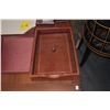 Image 2 : LEATHER DESK SET W/BLOTTER, TRAYS, LETTER & PEN HOLDERS & GEORG JENSEN DESK SET