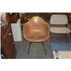 Image 1 : EARLY HERMAN MILLER EAMES FIBERGLASS ARM SHELL CHAIR W/DISTINCTIVE ROPE EDGE & STEEL X-BASE