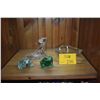 Image 1 : ITALIAN ART DECO LADY, FROG FIGURES & GLASS ASHTRAY (4 PCS)