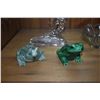 Image 4 : ITALIAN ART DECO LADY, FROG FIGURES & GLASS ASHTRAY (4 PCS)