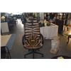 Image 1 : ROLLING OFFICE ARMCHAIR W/ZEBRA SKIN UPHOLSTERY