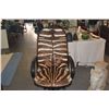 Image 2 : ROLLING OFFICE ARMCHAIR W/ZEBRA SKIN UPHOLSTERY