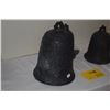 Image 2 : CHINESE BRONZE C AST BELLS (3), APSARA & PHOENIX MOTIF (10", 7 1/8" & 7 1/4") (3 PCS)