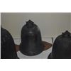 Image 3 : CHINESE BRONZE C AST BELLS (3), APSARA & PHOENIX MOTIF (10", 7 1/8" & 7 1/4") (3 PCS)