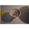 Image 4 : PORCELAIN STEM BOWLS (4 3/4" X 6"), BLUE & WHITE FISH & FLOWERS POLYCHROME LUI-KAI (2 1/4" X 3 5/8")