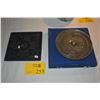 Image 1 : SQUARE & ROUND CHINESE MIRRORS: BRONZE STYLIZED ANIMAL MOTIF & ROUND SILVER TONE GILT W/BOX (2 PCS)