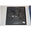 Image 2 : SQUARE & ROUND CHINESE MIRRORS: BRONZE STYLIZED ANIMAL MOTIF & ROUND SILVER TONE GILT W/BOX (2 PCS)