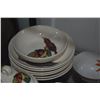 Image 2 : SANTA ANITA WARE PLATES, BOWL, SALT & PEPPER, COVERED DISH & CREAMER, FLORAL TEA CUPS